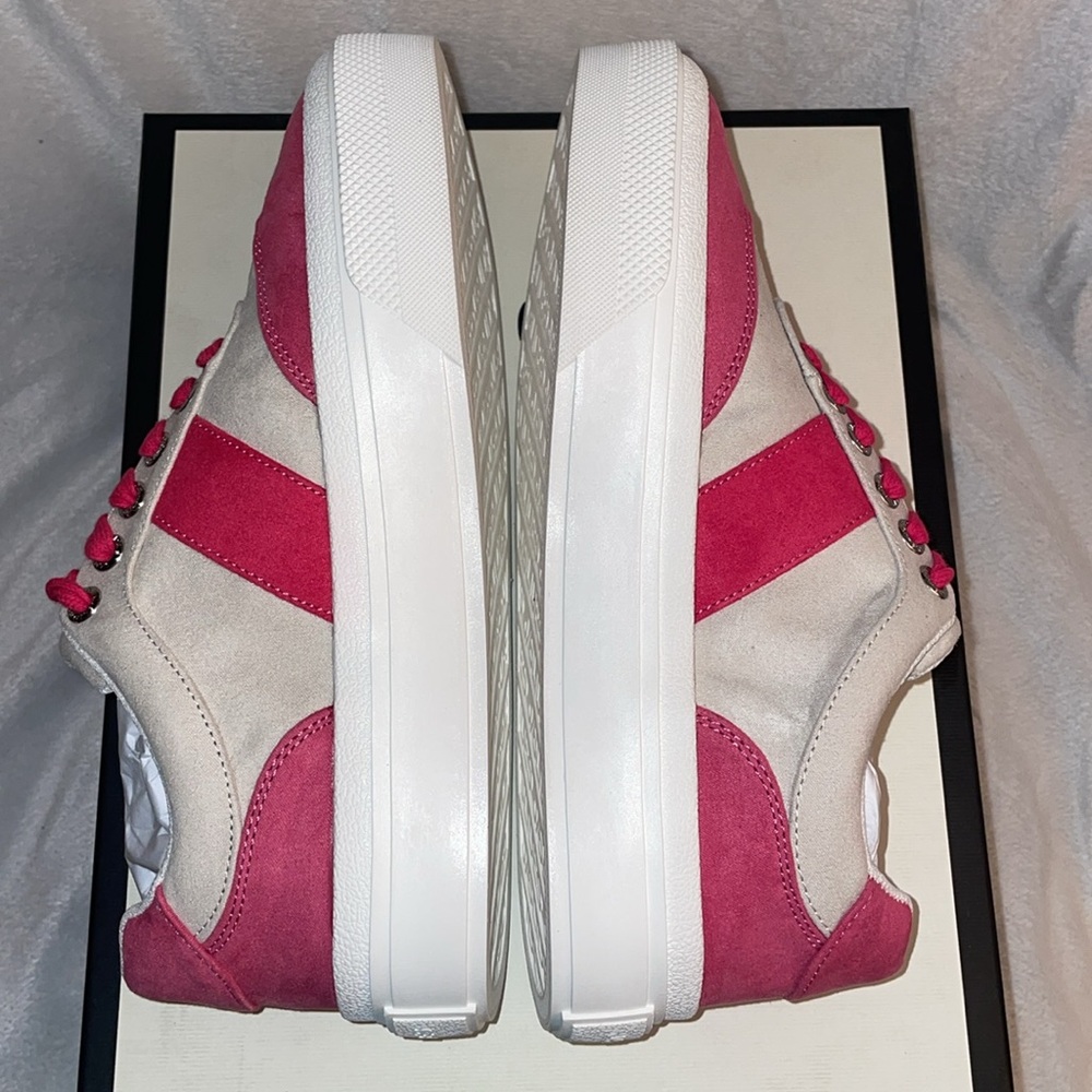 NWT J/SLIDES GABLE Pink/White Faux Suede Sneaker - Picture 9 of 11